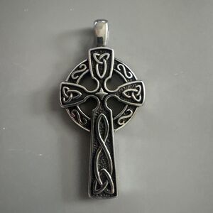 Cross Celtic Pendant Stainless Steel Renaissance Traditional Trinity Irish Gift